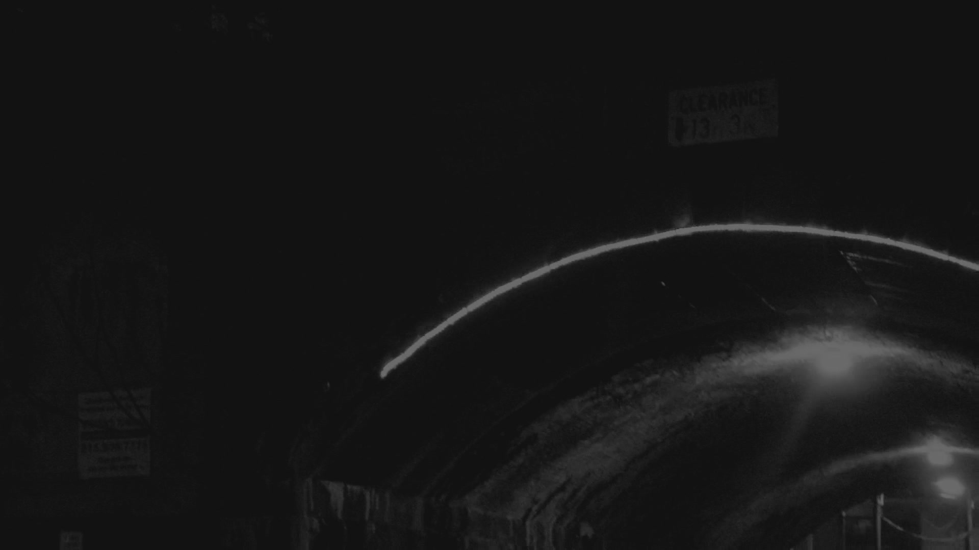 Philadelphia at night under the arches, a frame from the restored David Goodis documentary